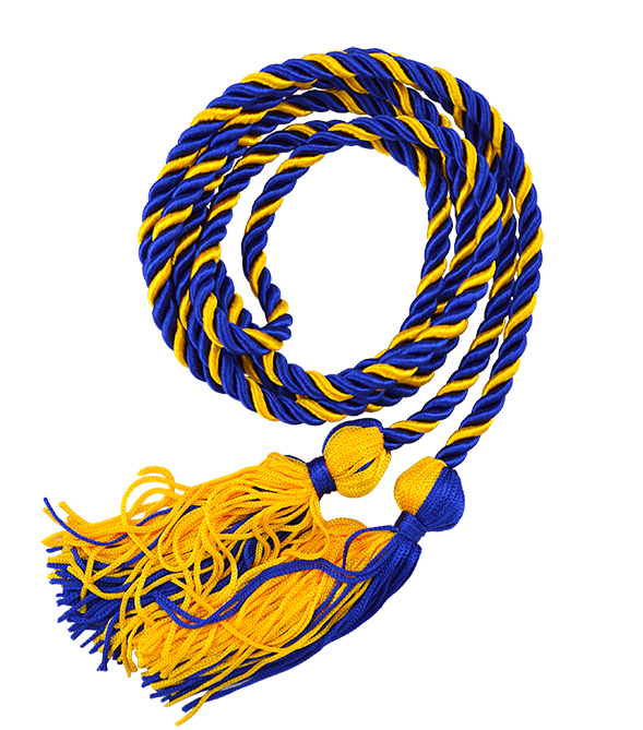 blue gold graduation cord